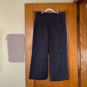 Everlane size 12 EUC washed black wide leg stretch cotton crop pants